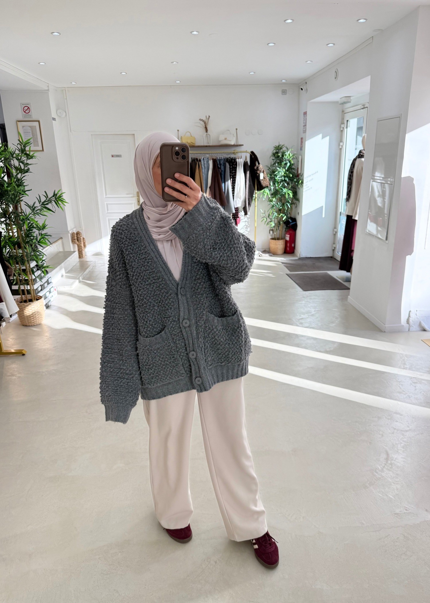 Cardigan Fluffy  gris