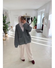 Cardigan Fluffy  gris