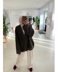 Cardigan Fluffy chocolat