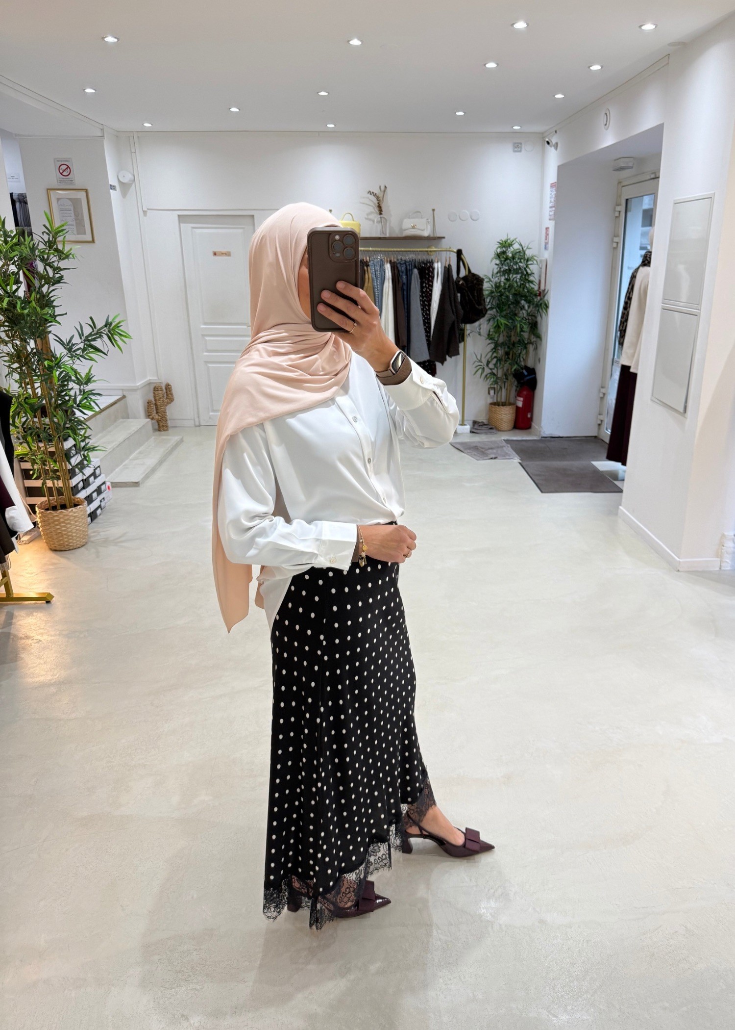 Jupe à pois et dentelle ( 3coloris) Jupe à pois et dentelle ( 3coloris)