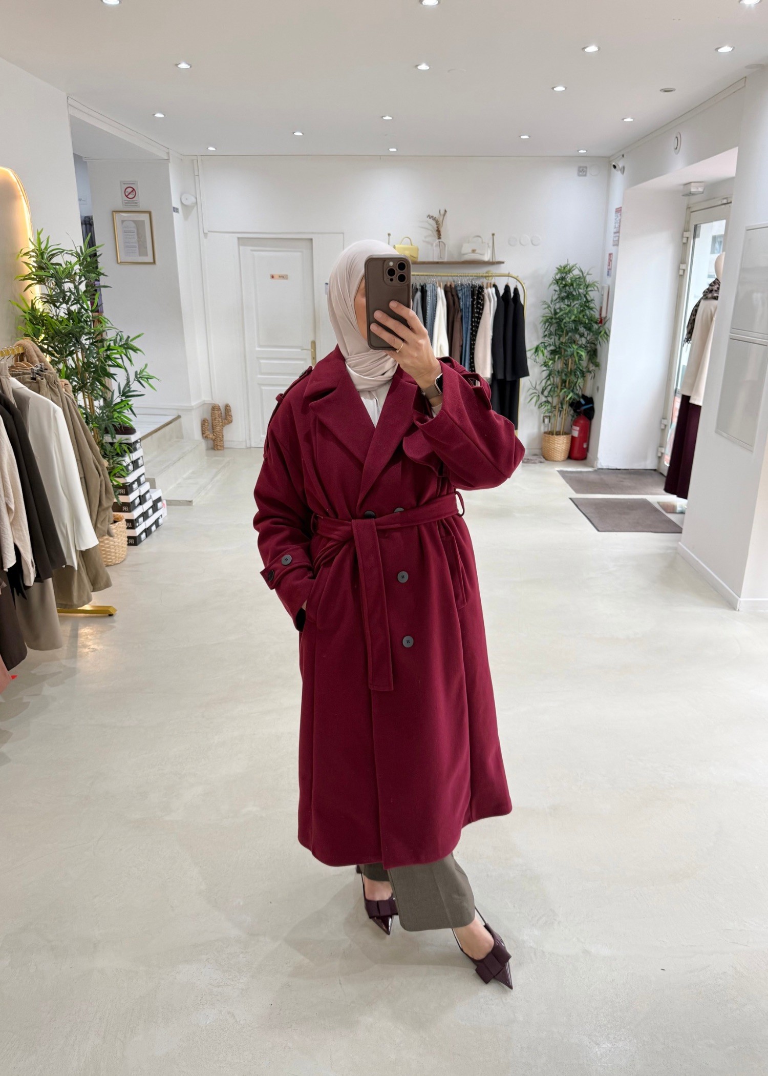 Manteau trench Bordeaux