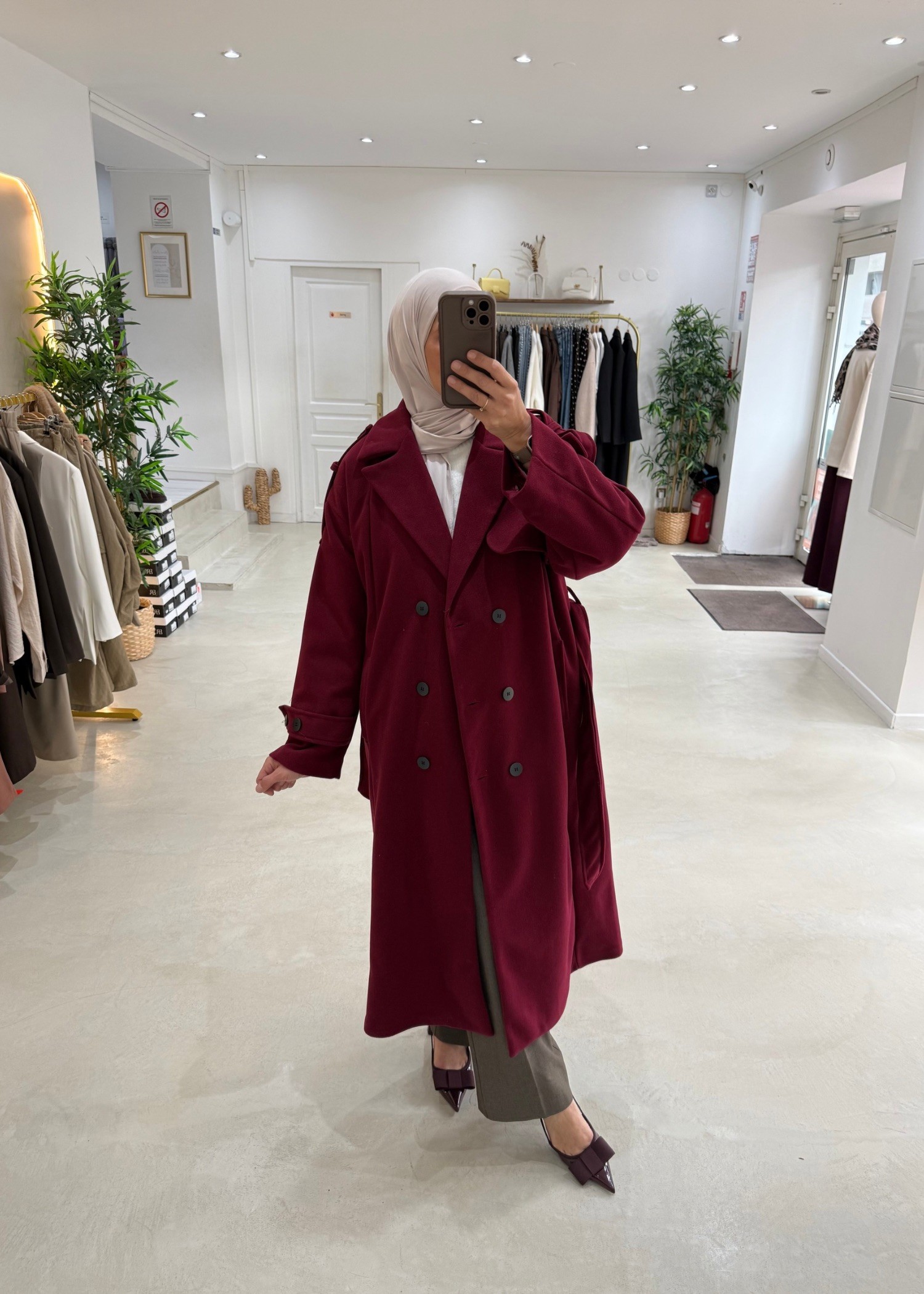Manteau trench Bordeaux