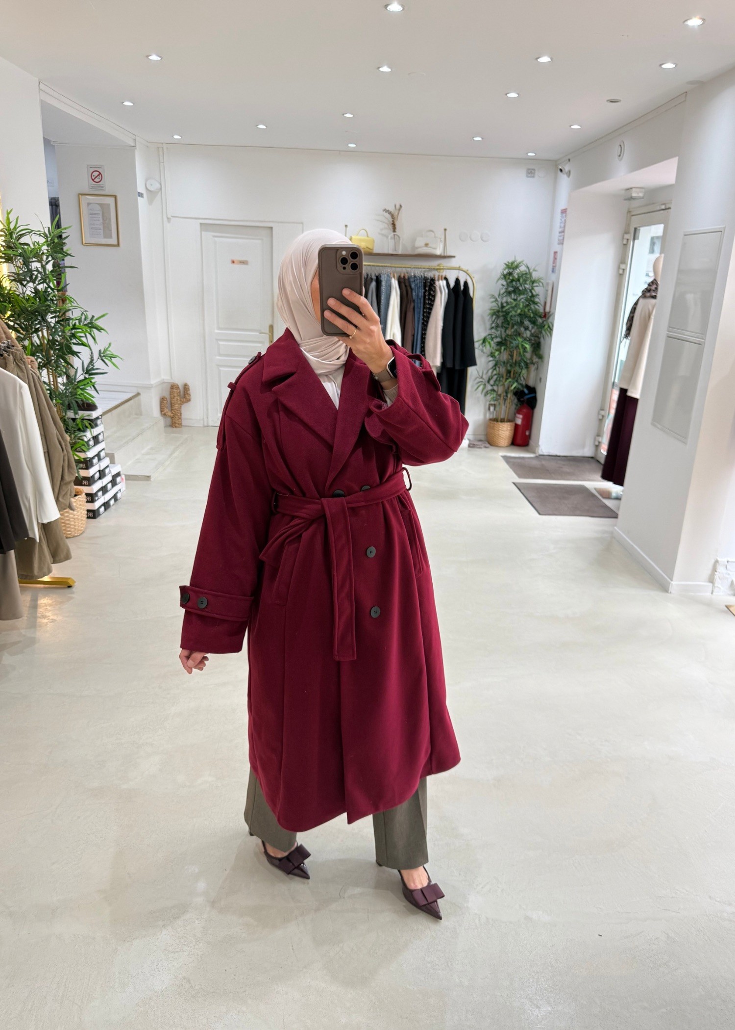 Manteau trench Bordeaux