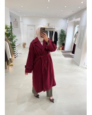 Manteau trench Bordeaux