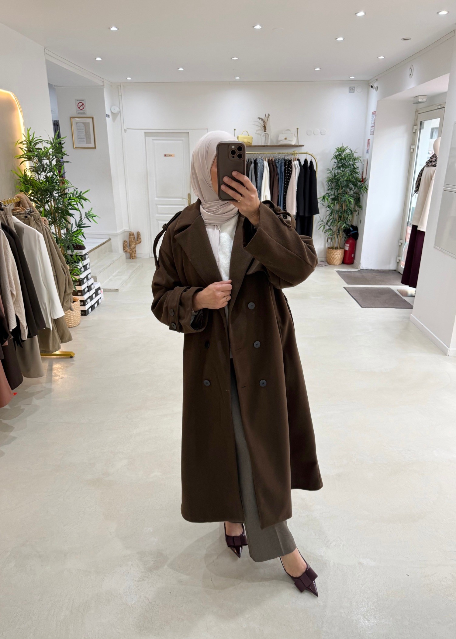 Manteau trench choco