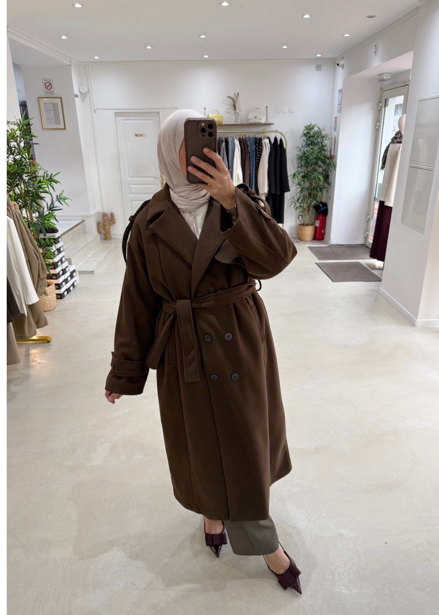 Manteau trench choco
