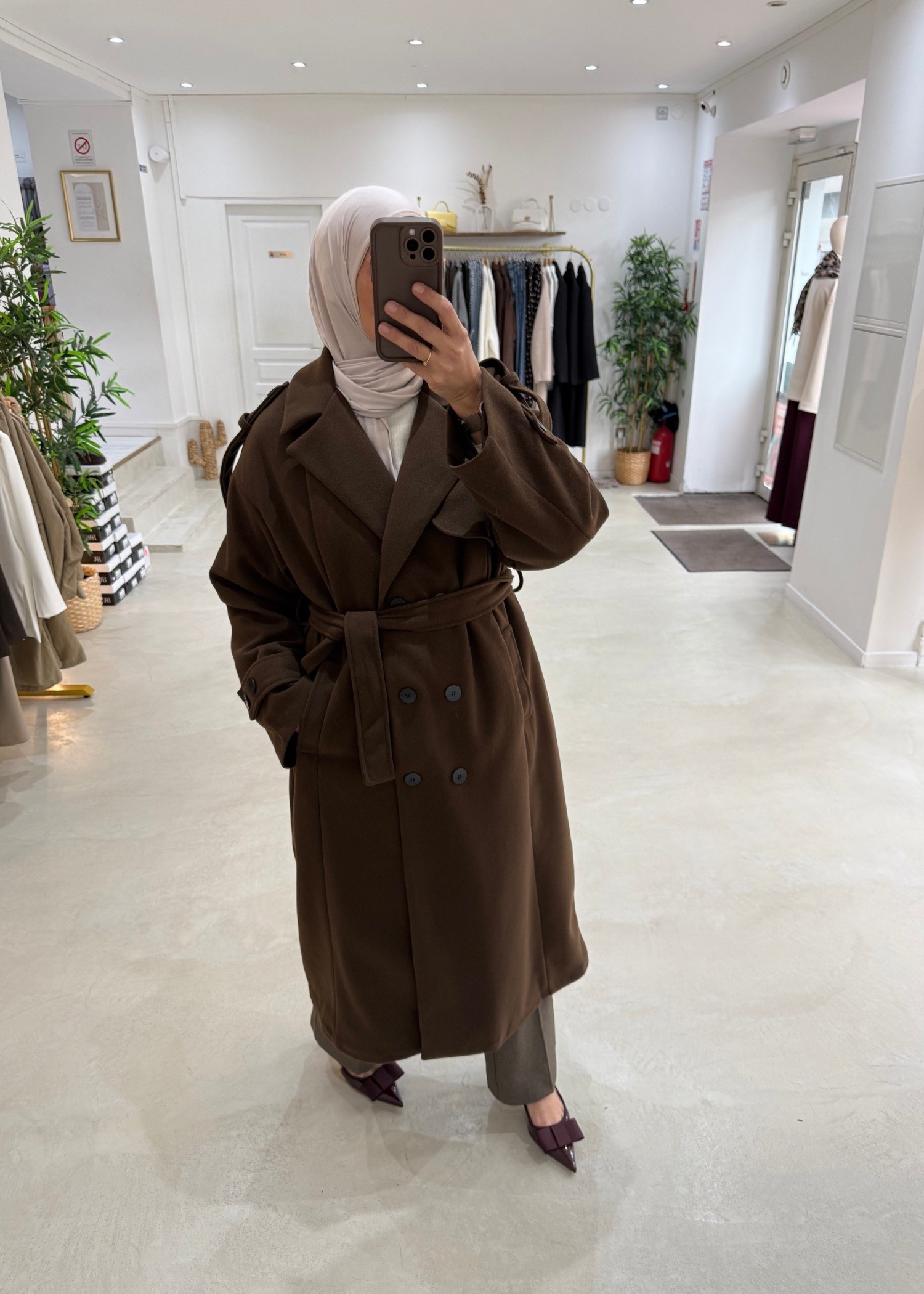 Manteau trench choco