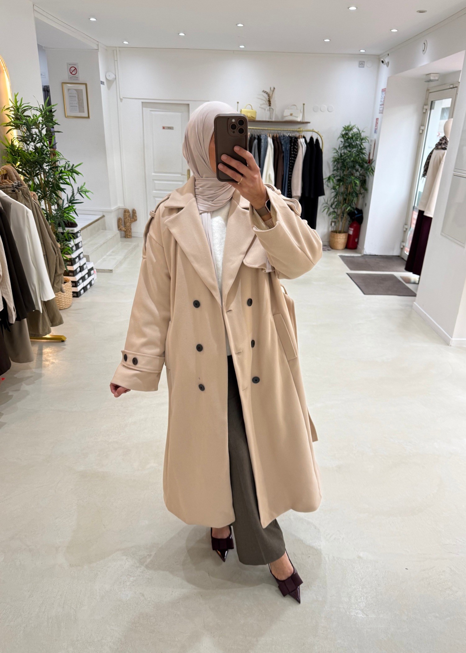 Manteau trench beige