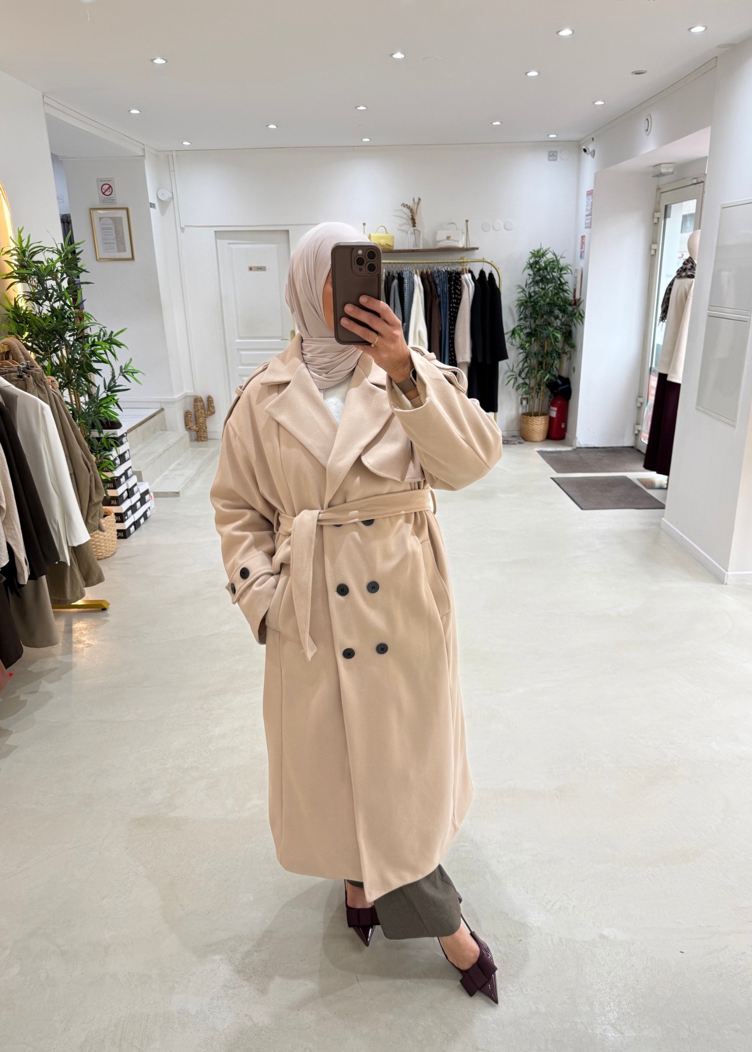 Manteau trench beige