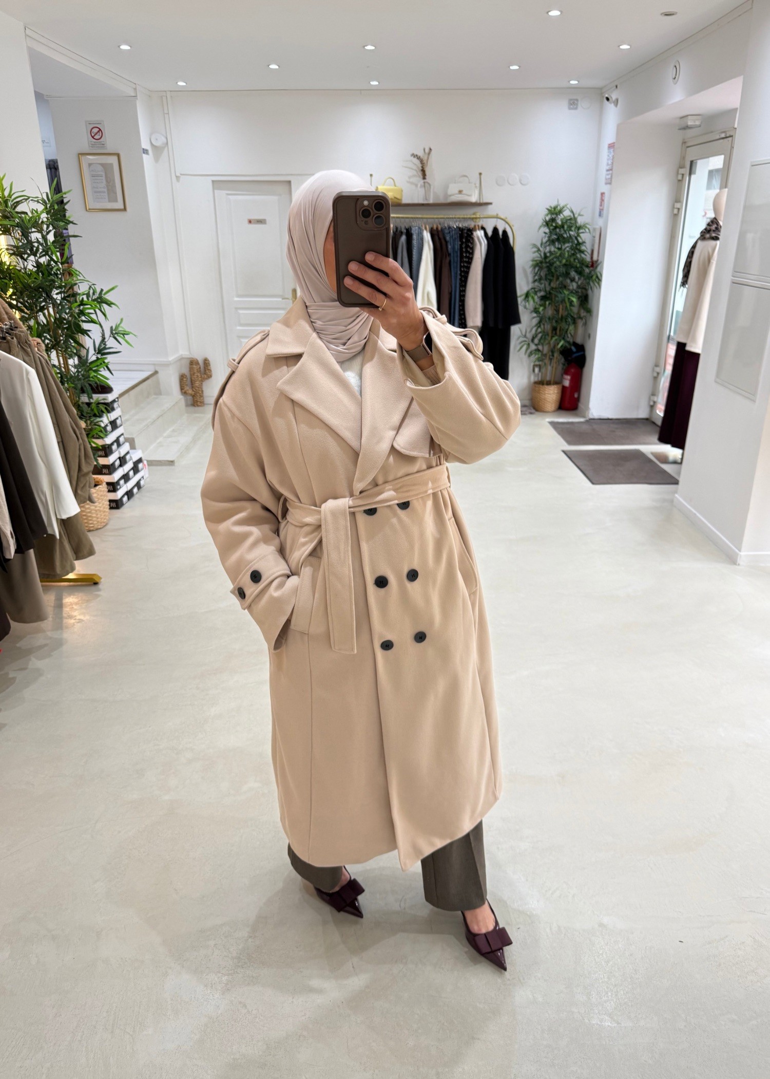 Manteau trench beige