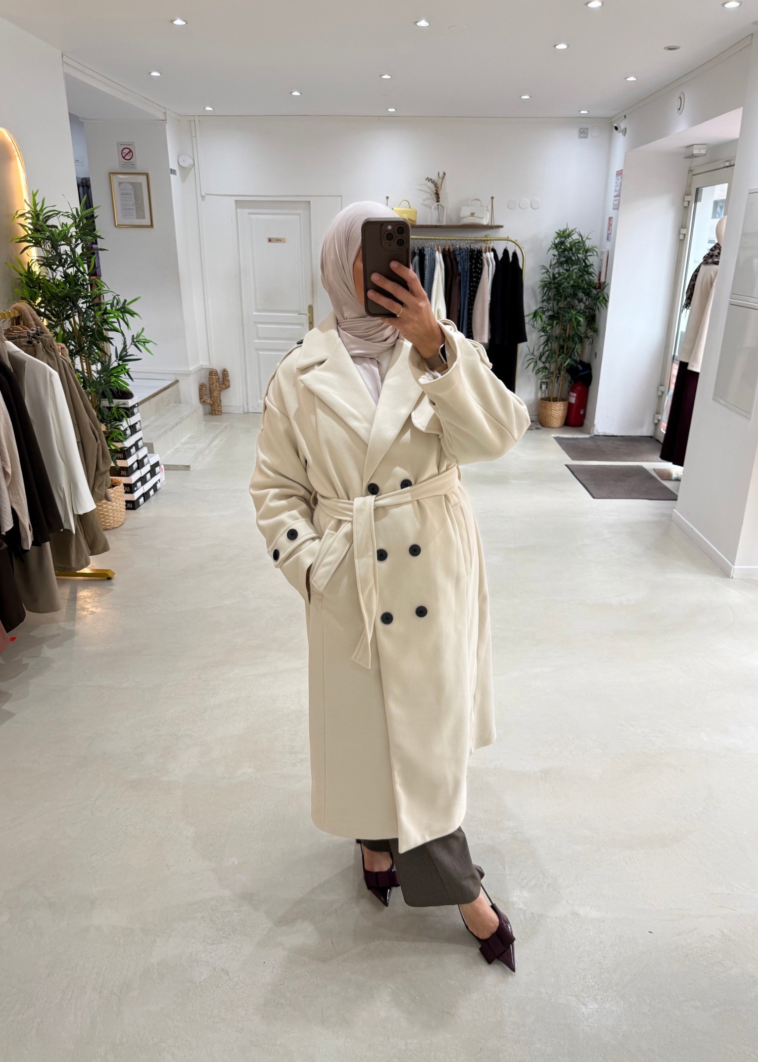 Manteau trench crème