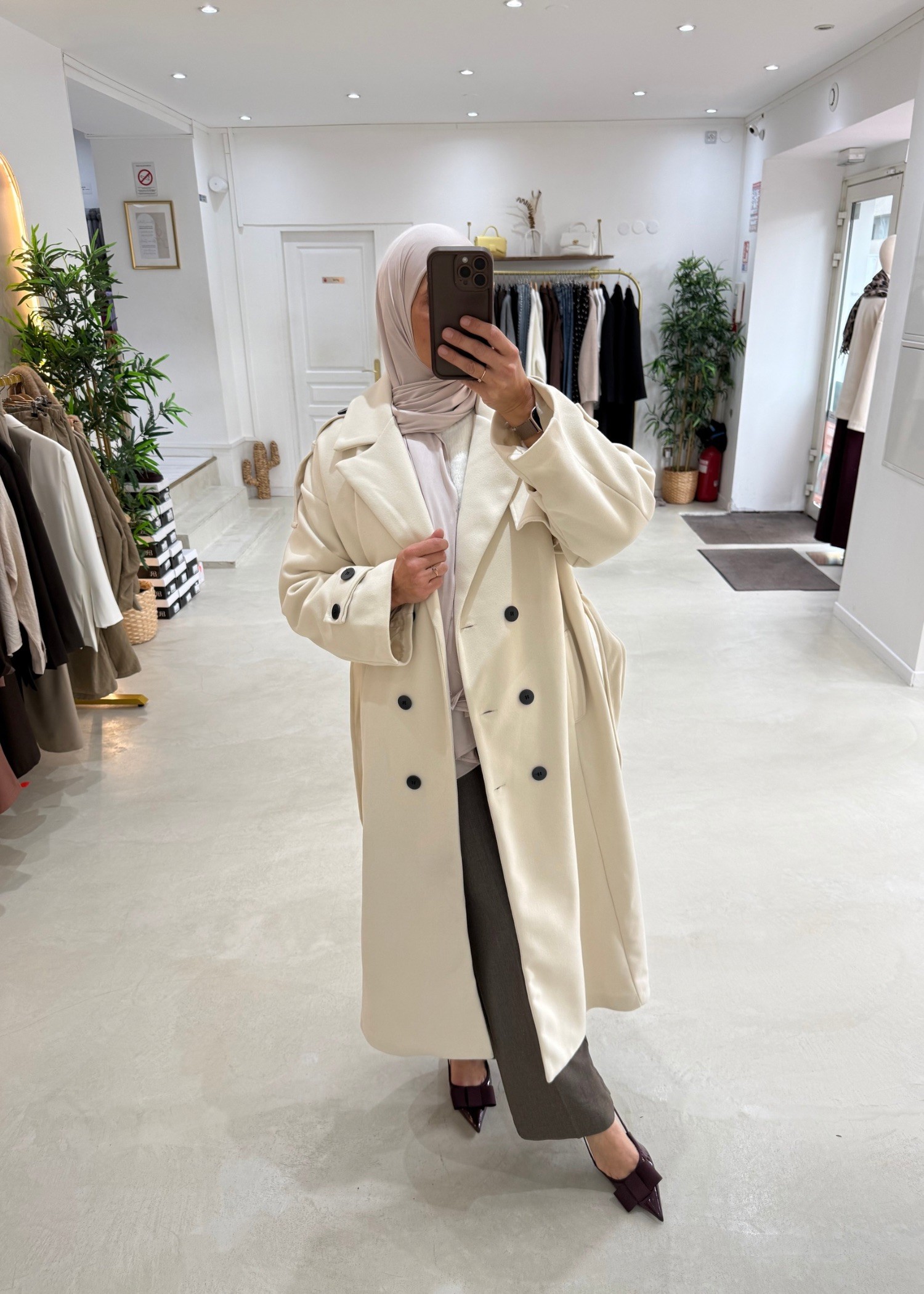 Manteau trench crème