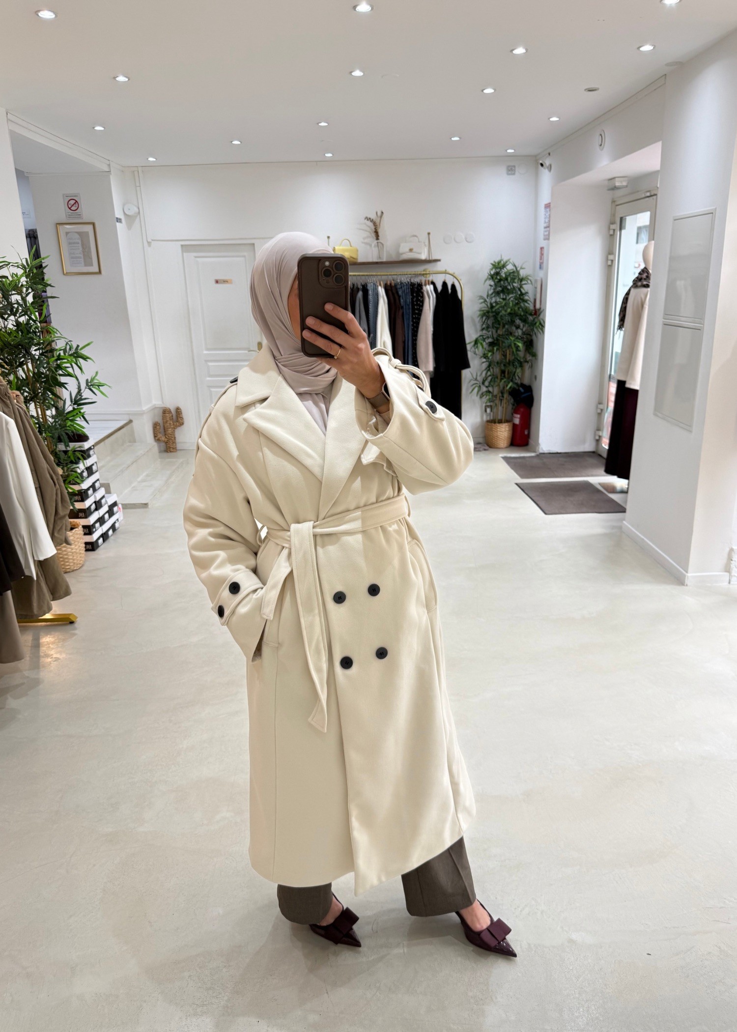 Manteau trench crème