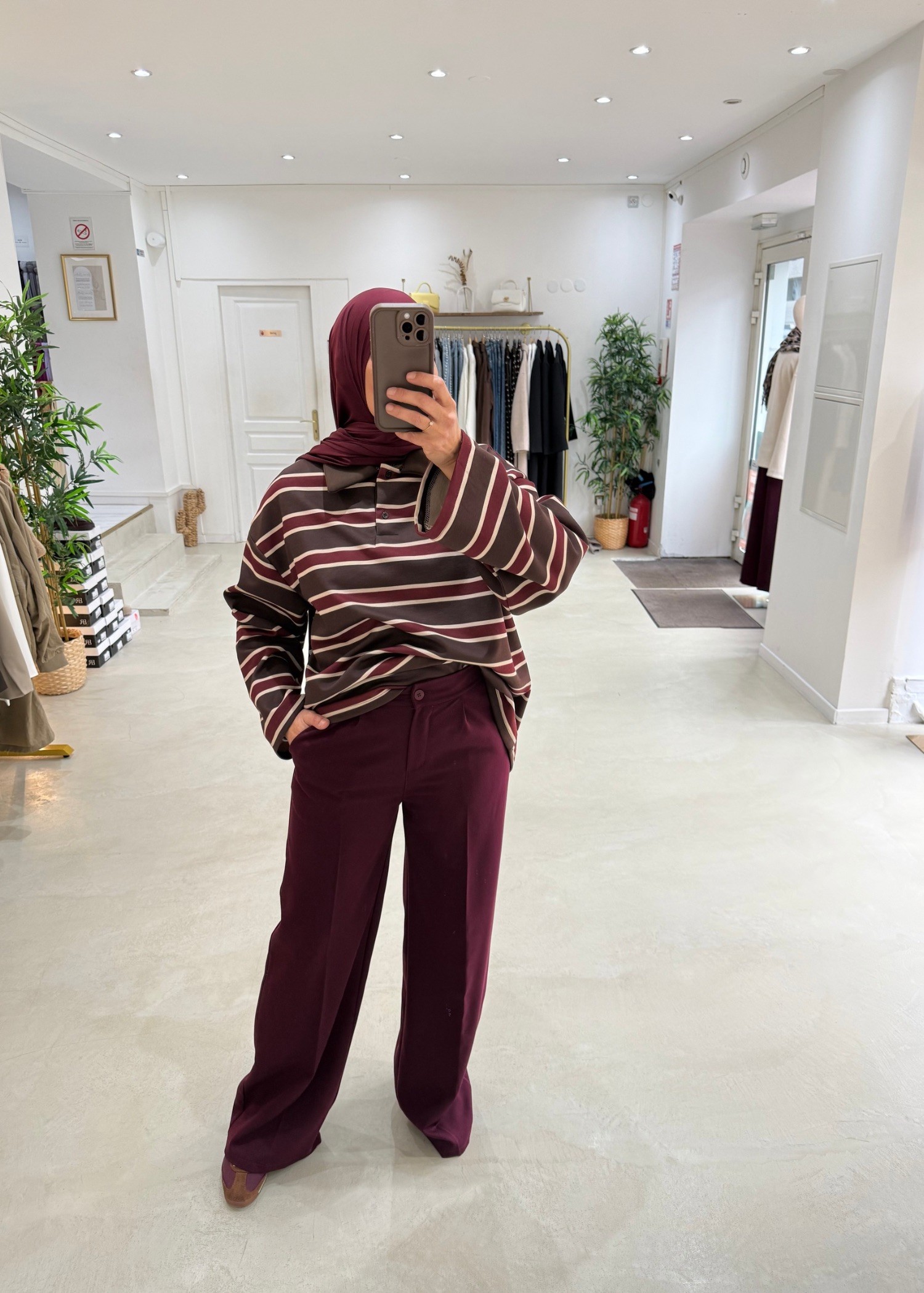 Pantalon classique bordeaux