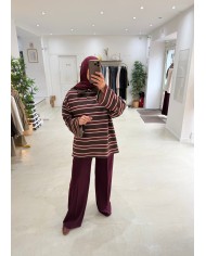 Pantalon classique bordeaux