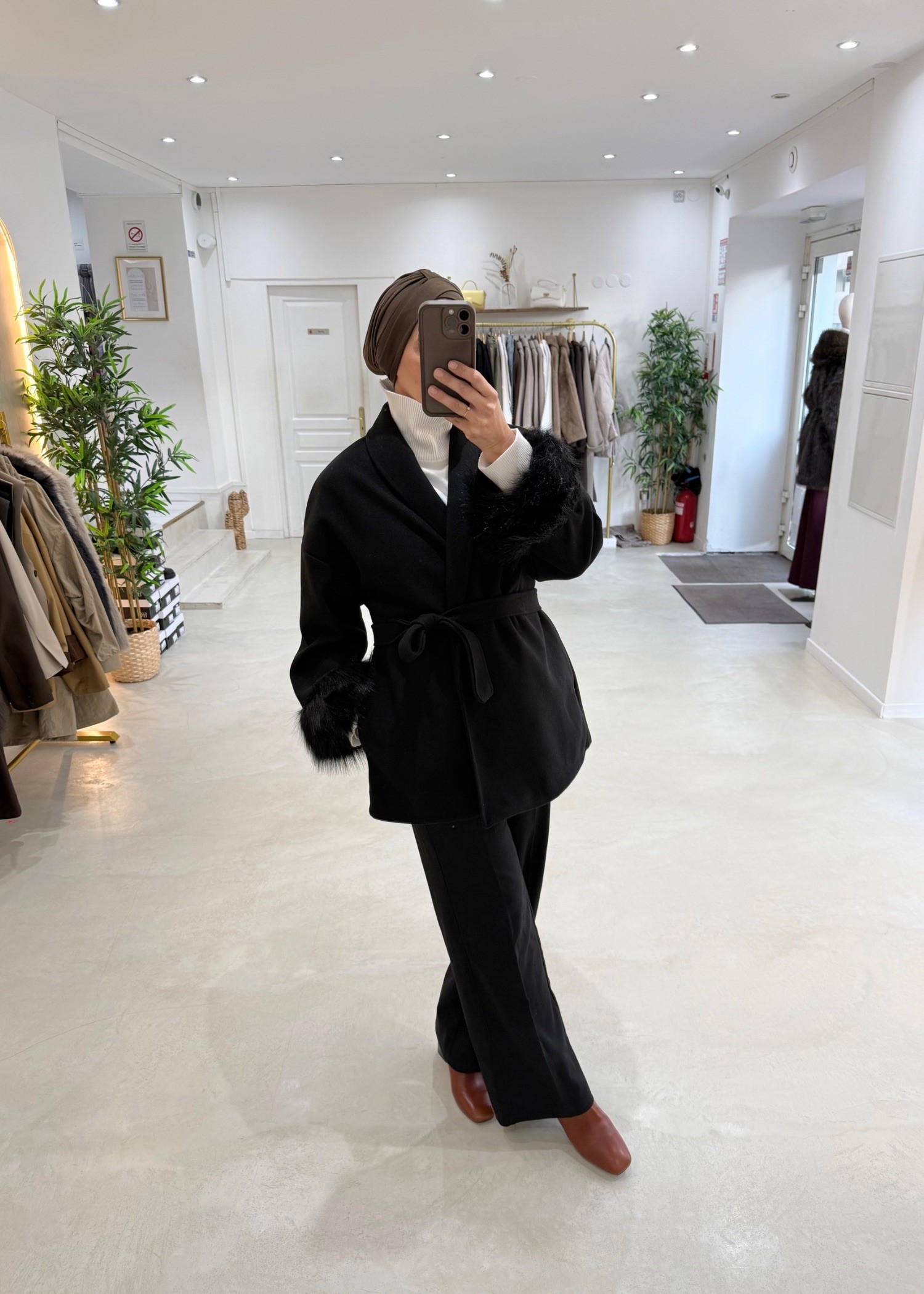 Veste Nouriya fourrure noir