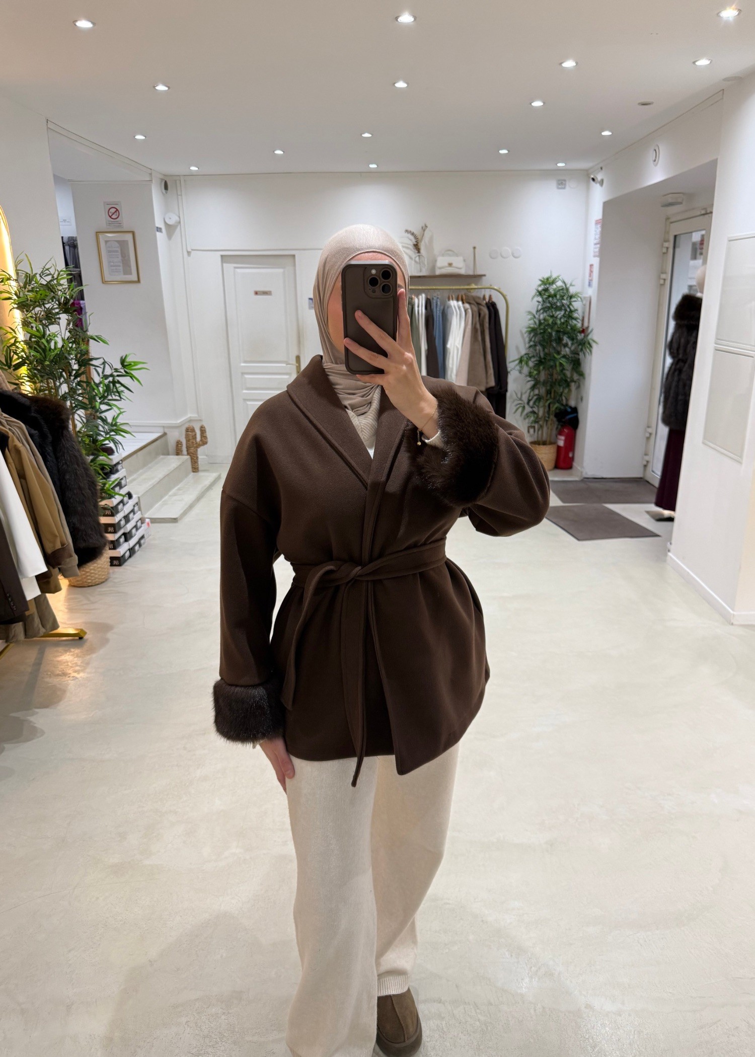 Veste Nouriya fourrure chocolat