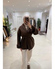 Veste Nouriya fourrure chocolat