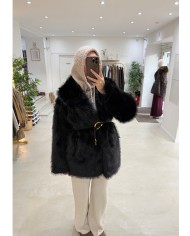 Manteau fourrure chocolat