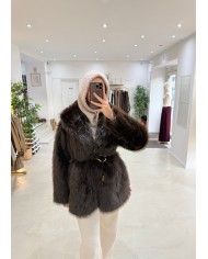 Manteau fourrure chocolat