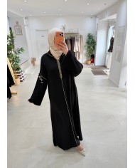 Abaya Qamar perlé noir