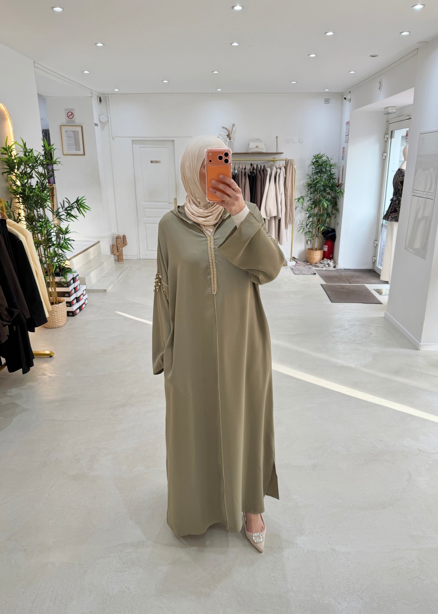 Abaya qamar vert sauge