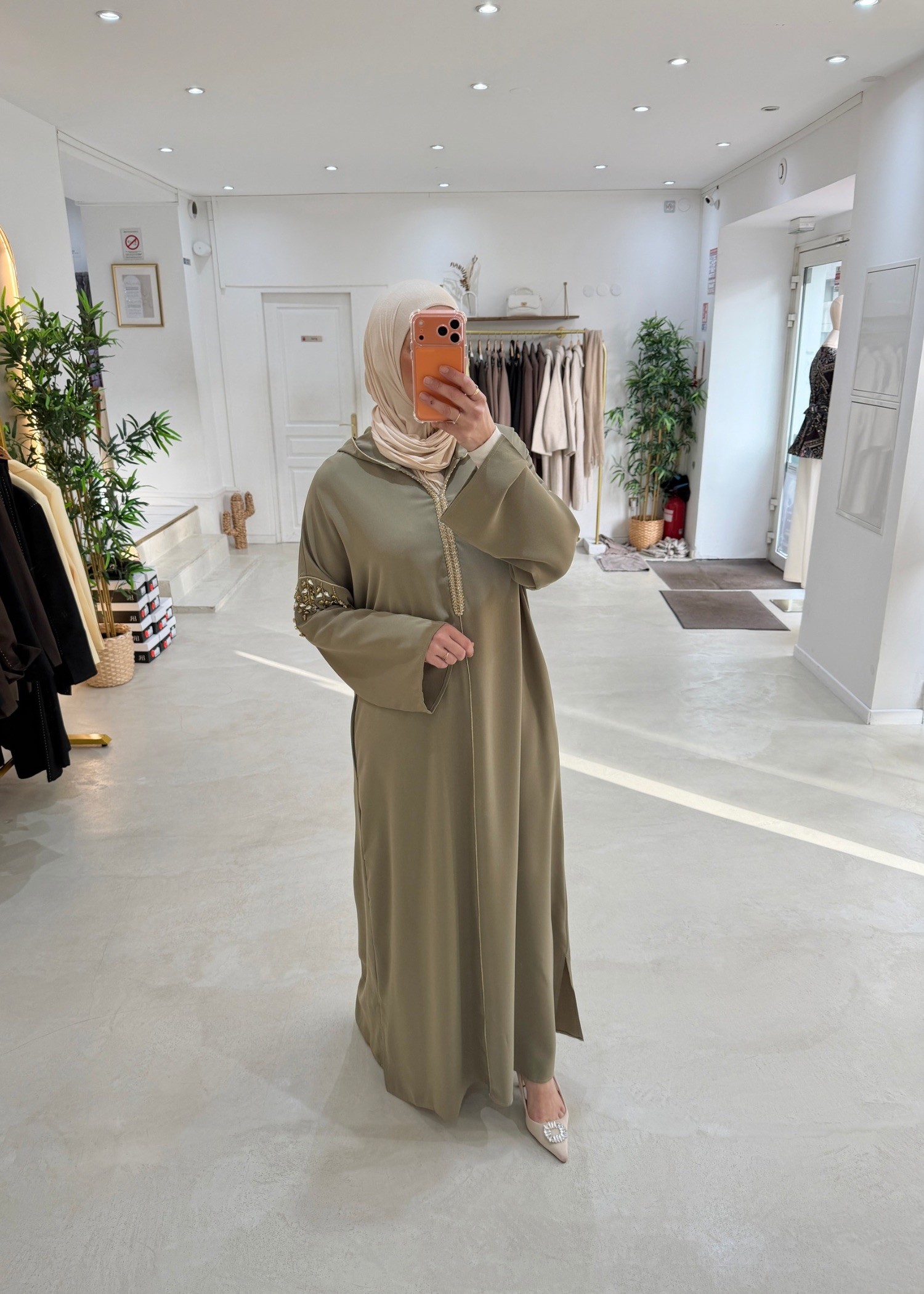 Abaya qamar vert sauge