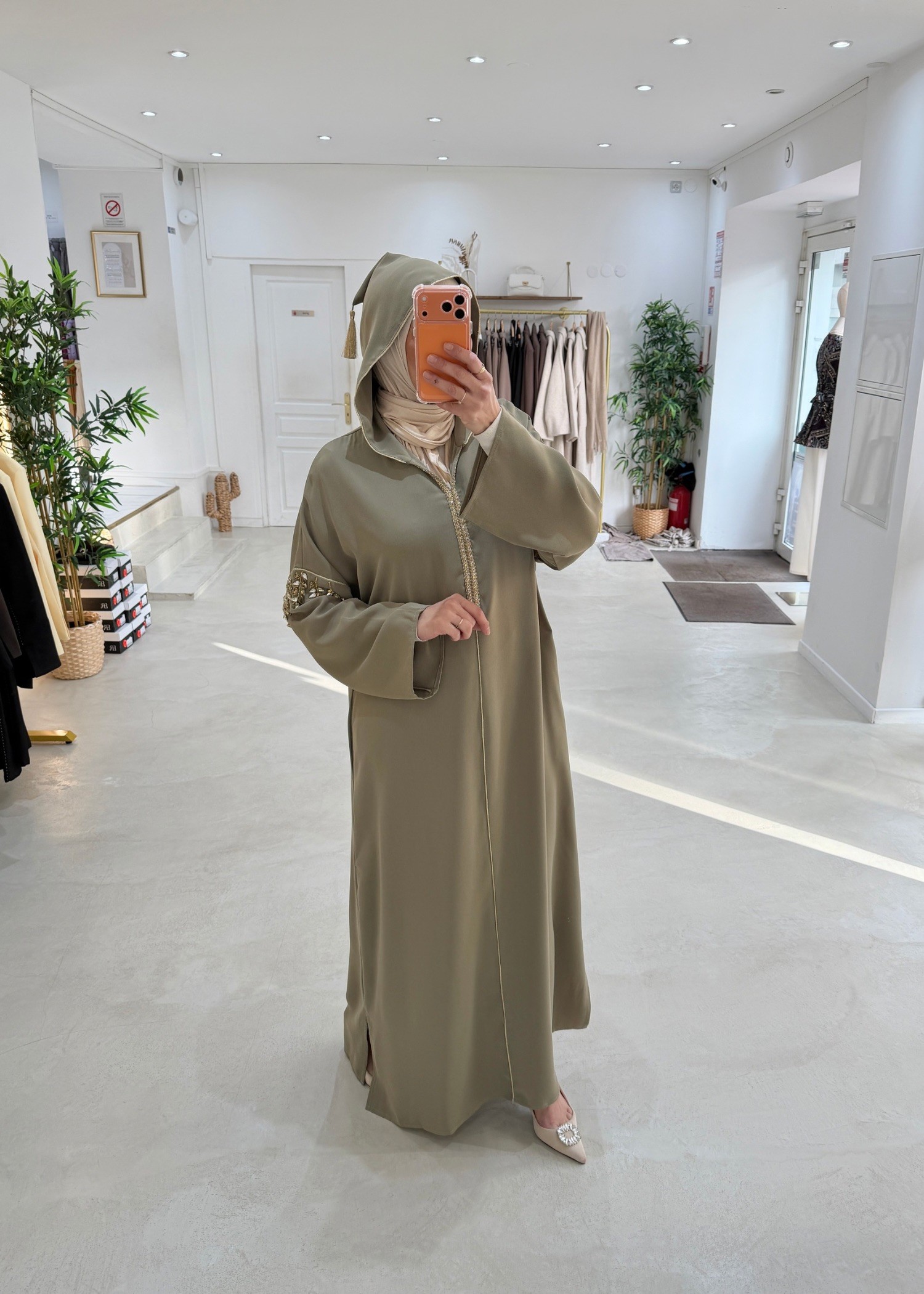 Abaya qamar vert sauge