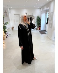 Abaya Elya noir a strass
