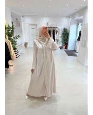 Abaya Elya Nude à strass