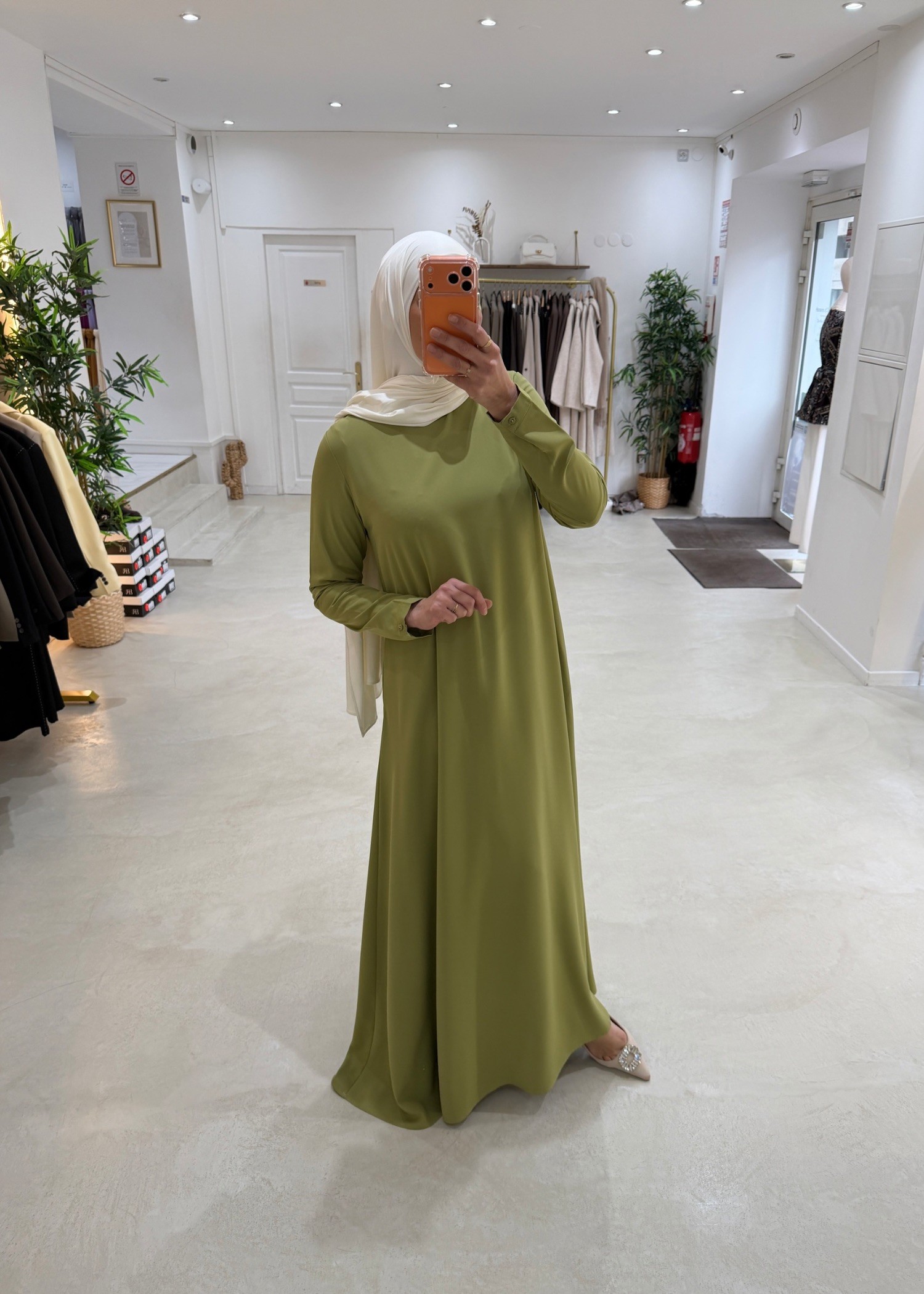 Abaya Selmaya Vert anis