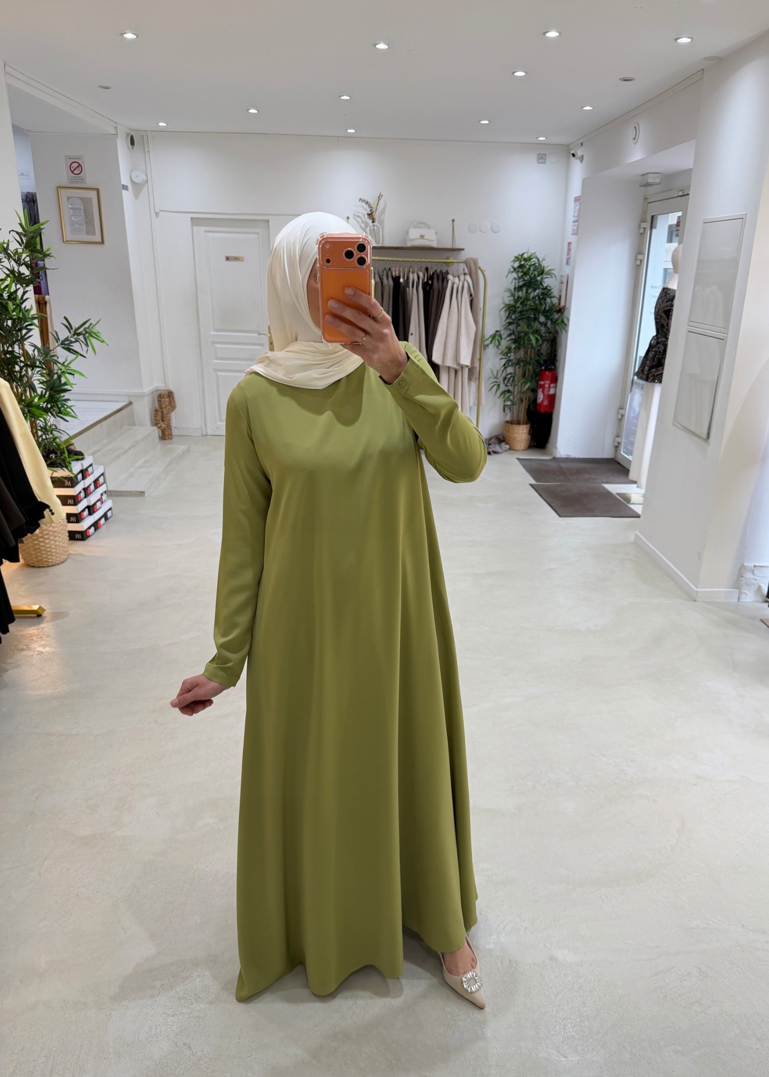 Abaya Selmaya Vert anis