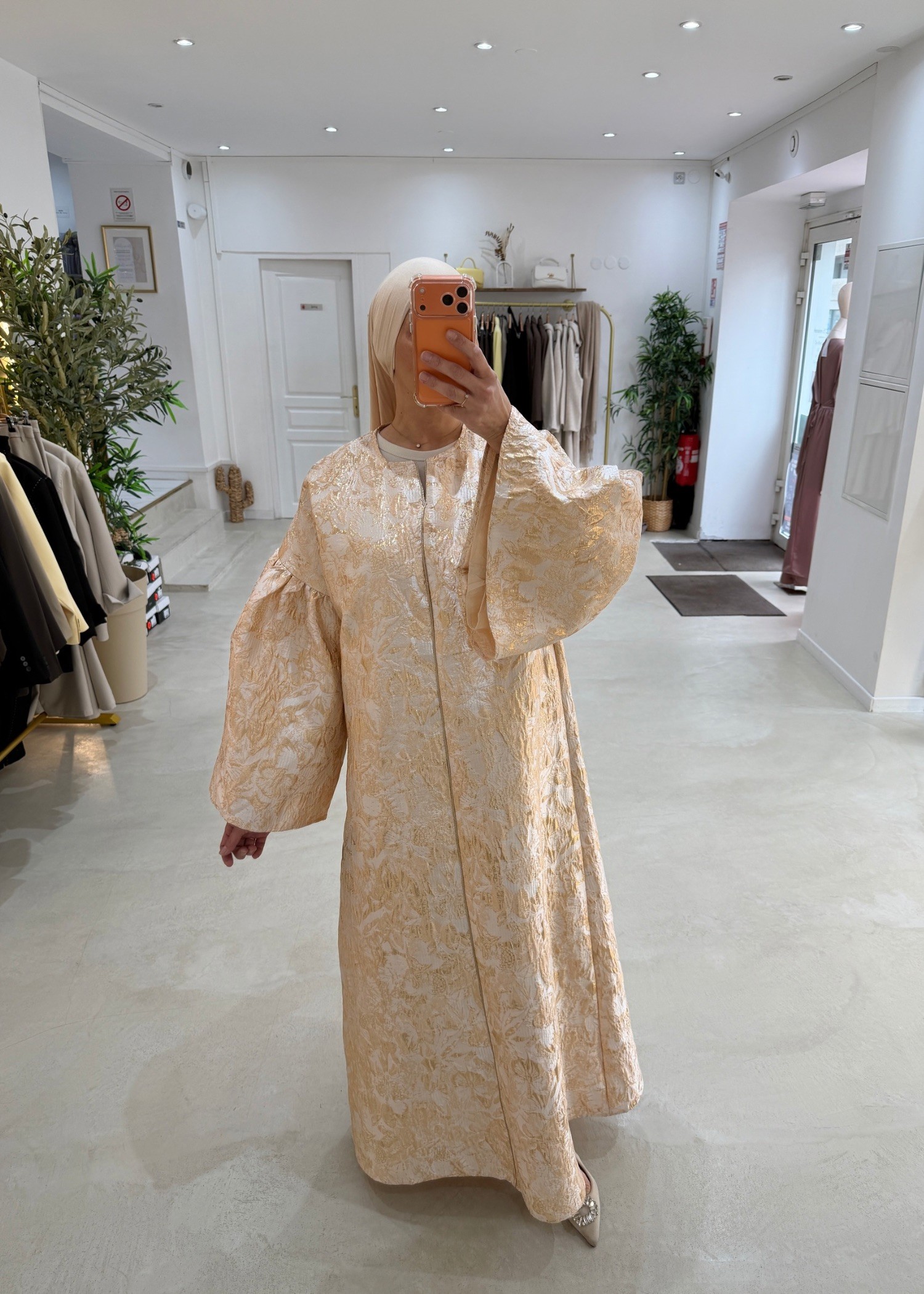 Robe Malika brocard doré