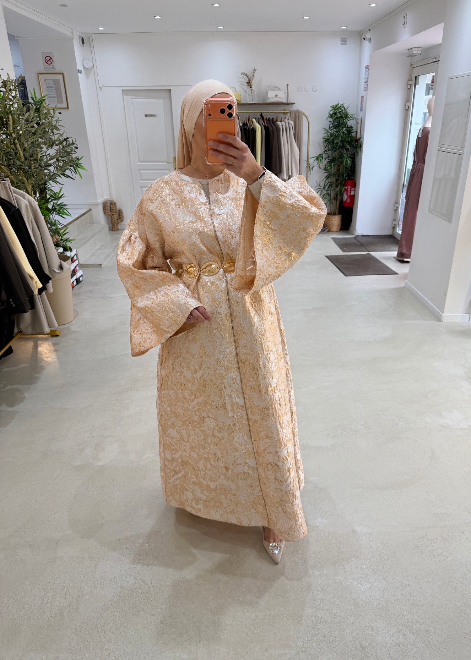 Robe Malika brocard doré
