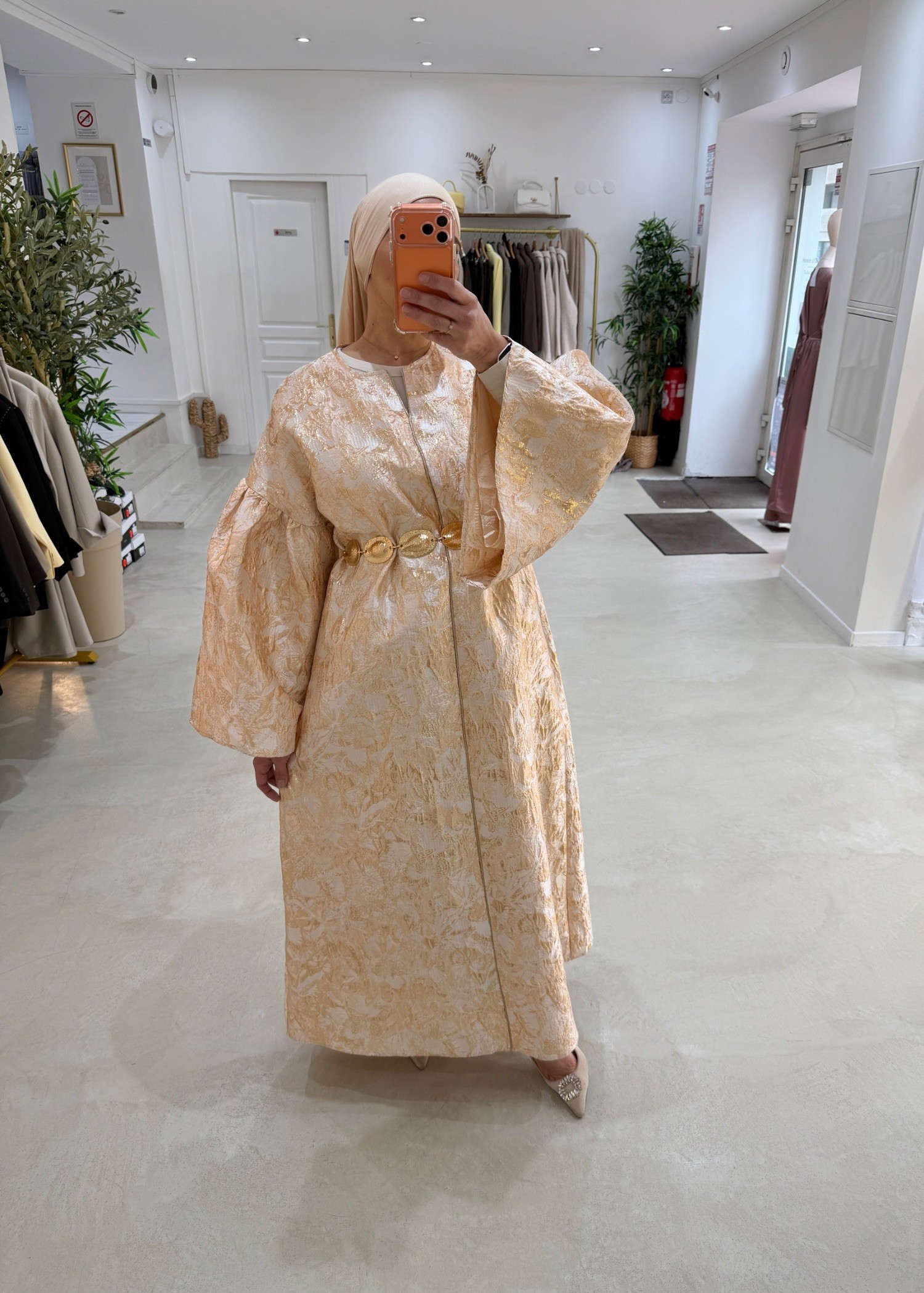 Robe Malika brocard doré