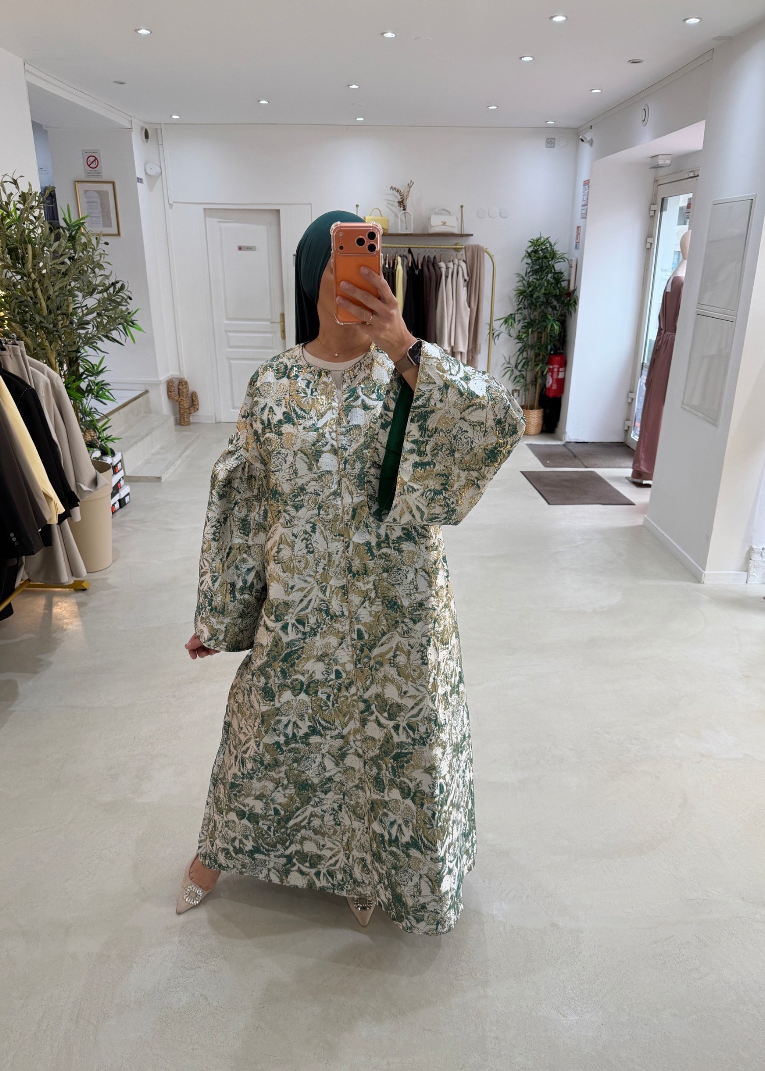 Robe Malika brocard vert