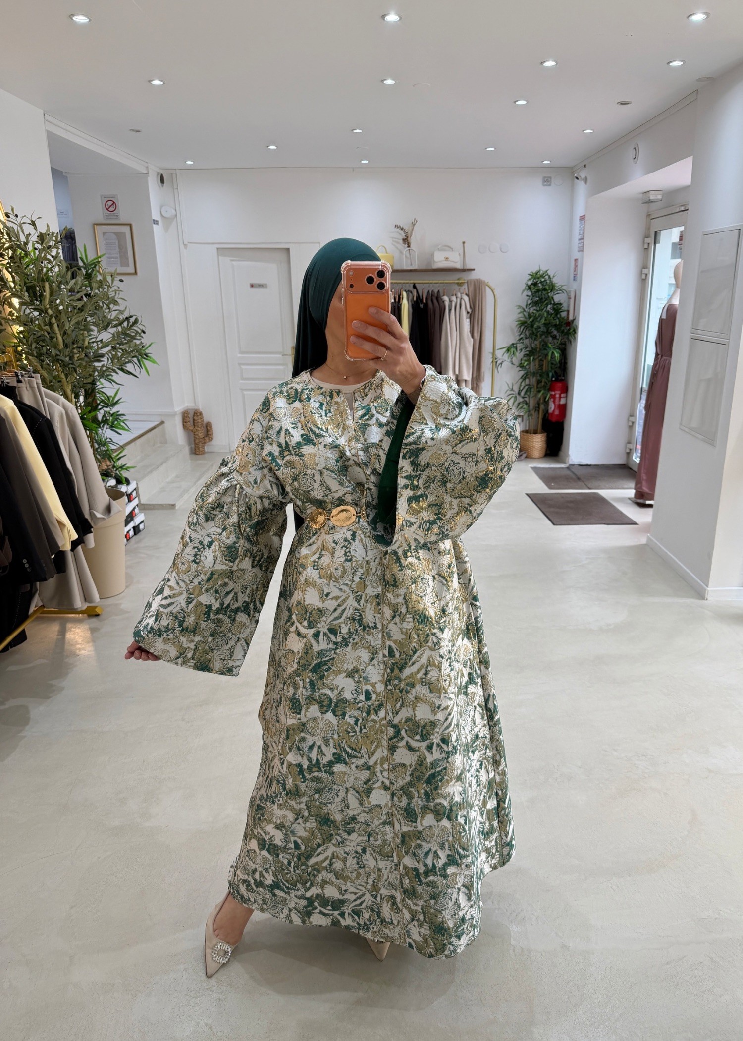 Robe Malika brocard vert