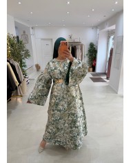 Robe Malika brocard vert