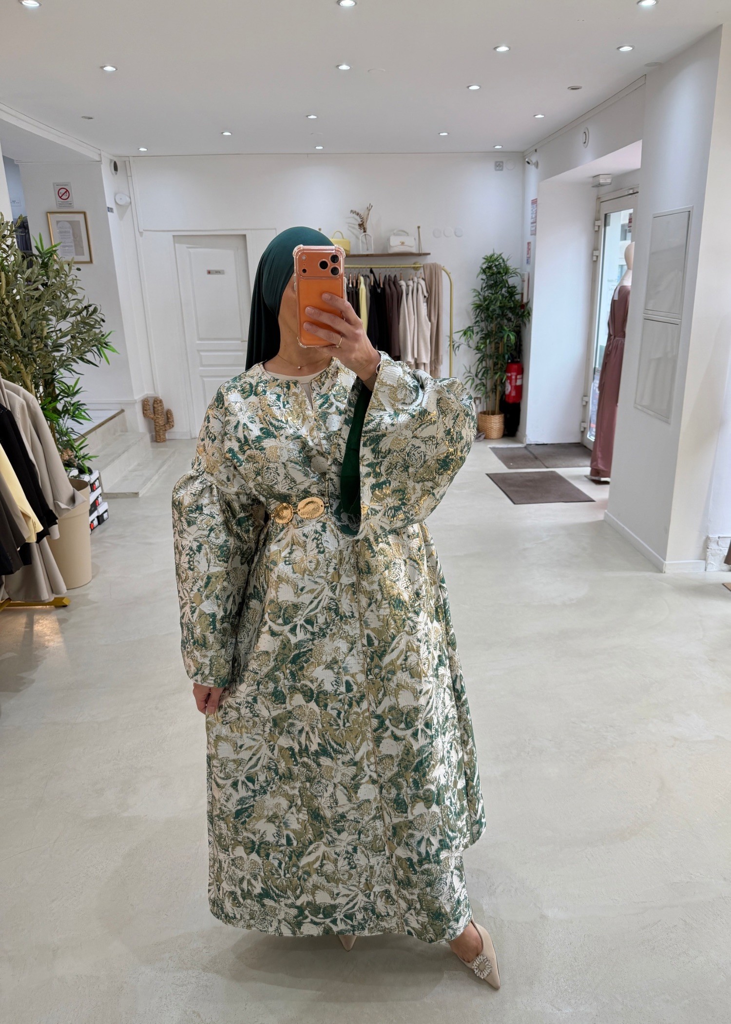 Robe Malika brocard vert
