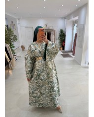 Robe Malika brocard vert