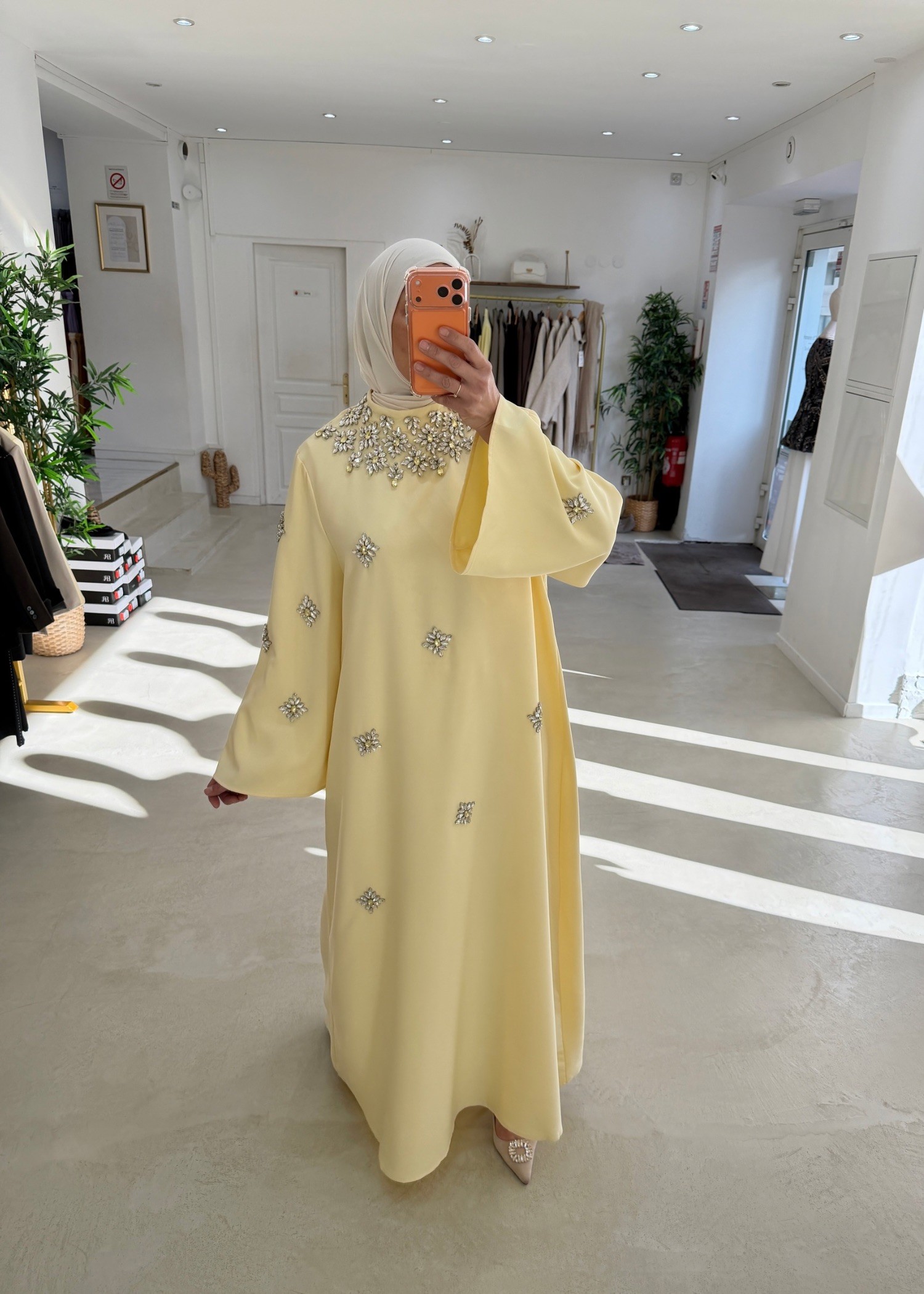 Abaya Jawhara jaune