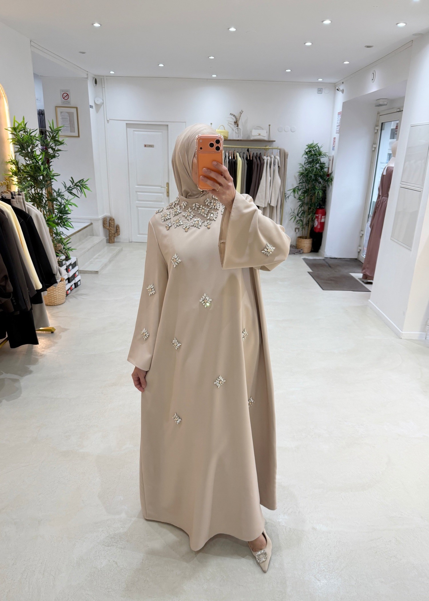 Abaya Jawhara beige nude
