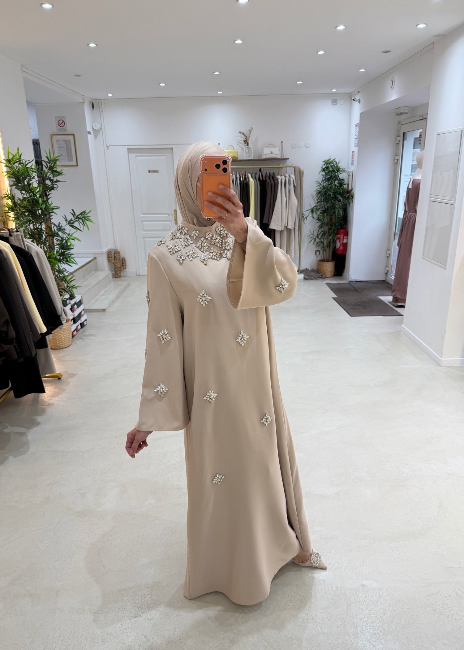 Abaya Jawhara beige nude