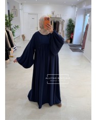 Abaya ballon bleu marine