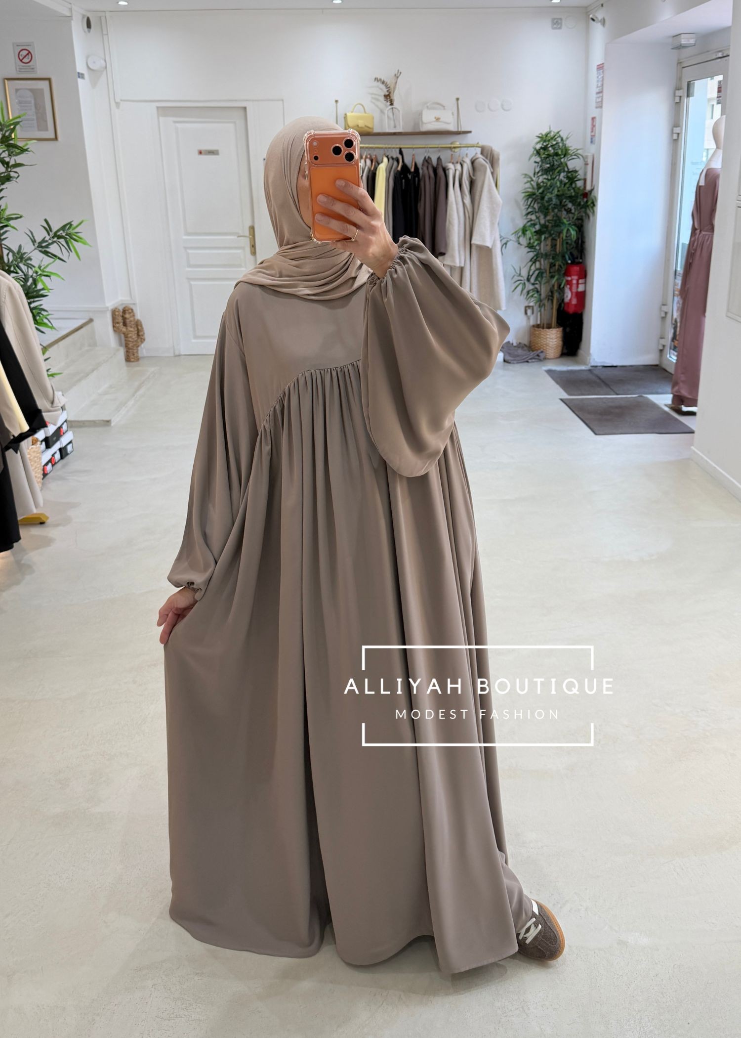 Abaya ballon taupe