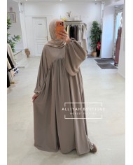 Abaya ballon choco/taupe