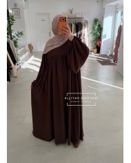 Abaya ballon caramel foncé