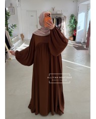 Abaya ballon choco/taupe