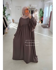Abaya ballon choco/taupe