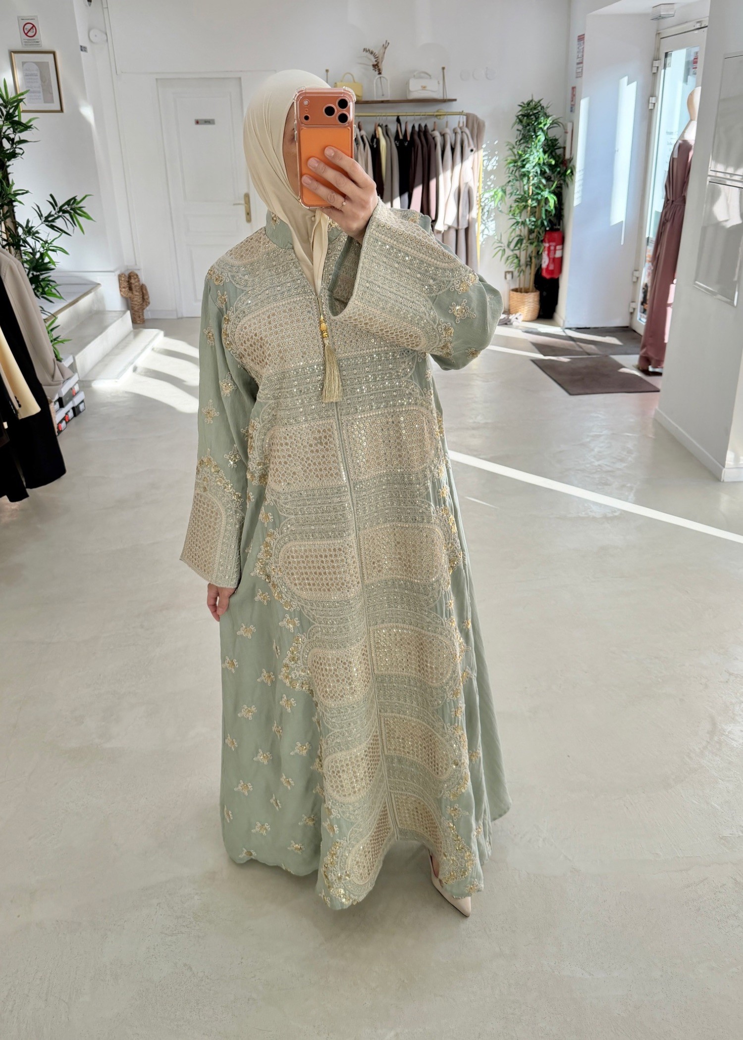 Robe Ishani vert d'eau